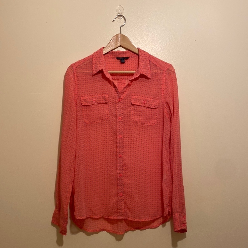 American Eagle Printed Button Down Blouse . Size M - image 1